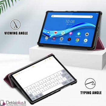 Dirbtinės odos atverčiamas dėklas planšetei - bordo spalvos( Lenovo Tab M10 10.3/M10 Plus (X606F) Dirbtinės odos atverčiamas dėklas planšetei - bordo spalvos( Lenovo Tab M10 10.3/M10 Plus (X606F)